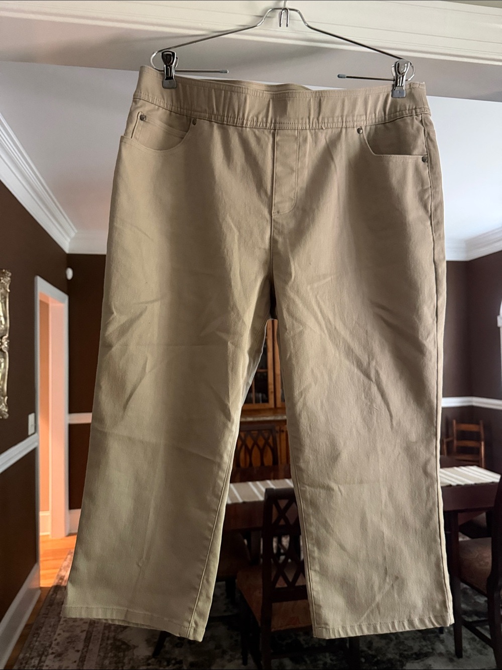 Kim Rogers Beige Cropped Ankle Pants